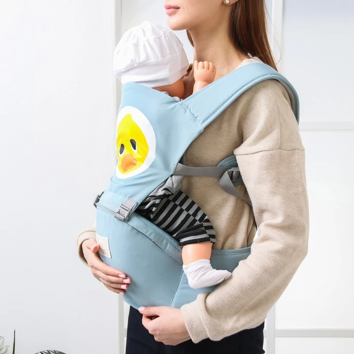 Рюкзак-кенгуру/хипсит &quotЖивотные&quot цвет голубой |