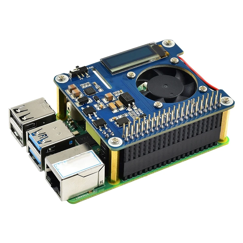 

Power Over Ethernet HAT For Raspberry Pi 4 Model B / 3B+ And 802.3Af Poe Network Expansion Board With OLED