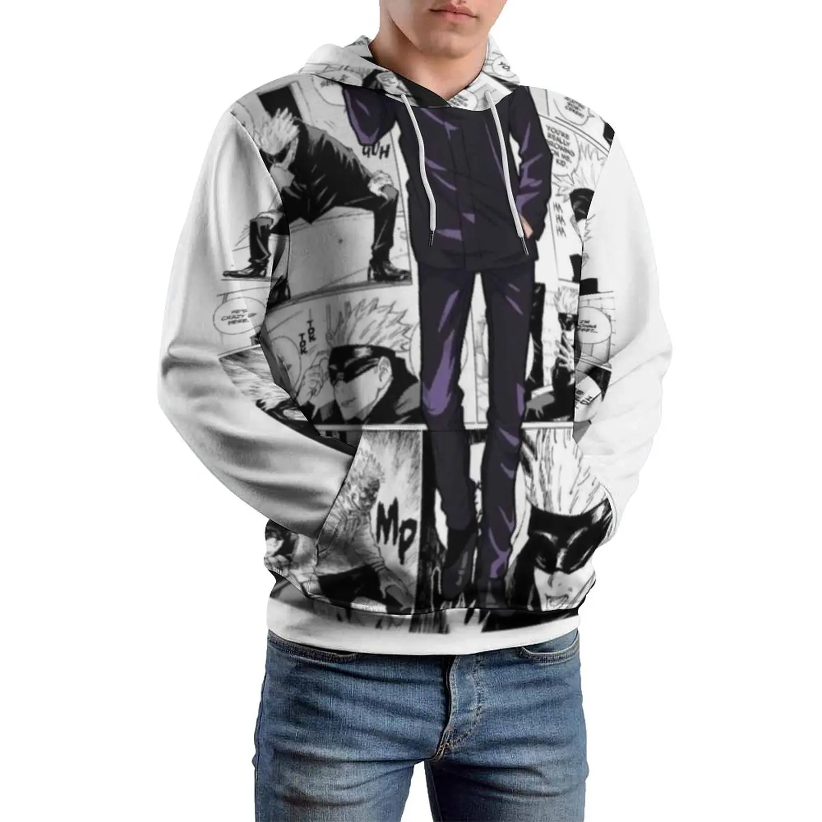 

Jujutsu Kaisen JUBA Collage Loose Hoodies Fictional Character Casual Hoodie Man Long Sleeve Kawaii Graphic Sweatshirts Big Size