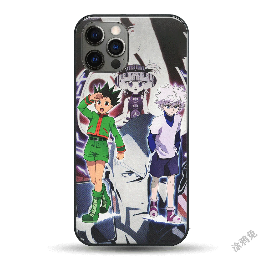 

case for iphone 13 11 12 pro xs max 8 7 plus x xs xr case led call flash anime hunter x hunter killua zaoldyeck phone