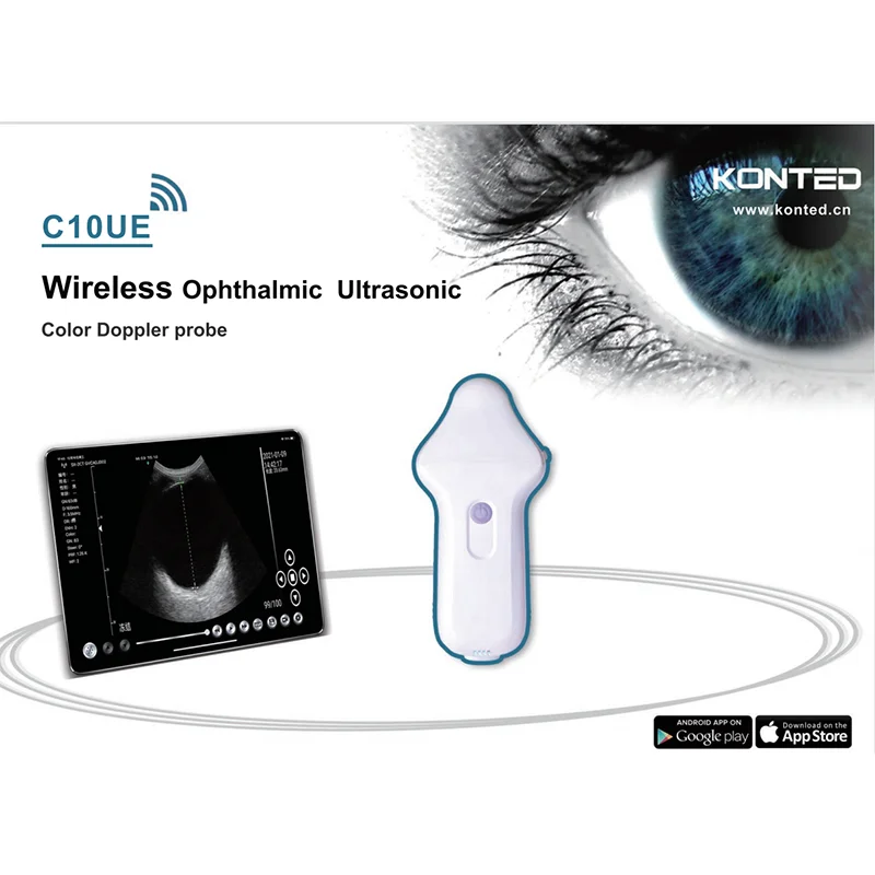 

Wifi Wireless Color Ophthalmic ultrasound Color Doppler Probe Probe support iOS Android Windows Includes wireless charger
