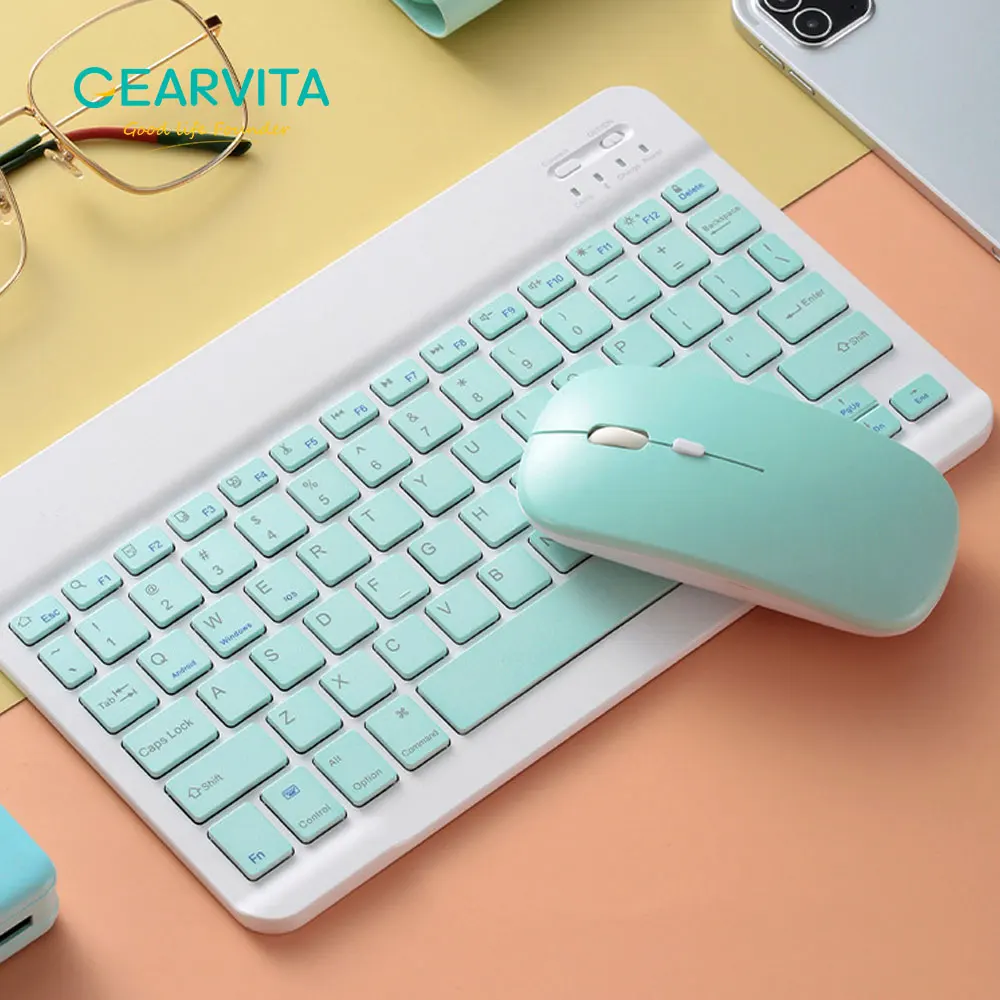 Bluetooth Wireless Keyboard Mouse Russian French Portugue Spanish Korean For Android iOS Windows Phone Tablet  iPad Air Pro Pad
