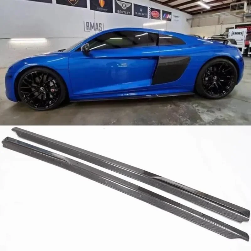 Боковые юбки из углеродного волокна для Audi R8 V8 V10 2016 2017 2018 2019 комплект удлинителей