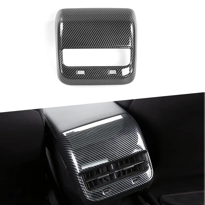

Carbon Fiber AC Vents Cover for Tesla Model 3 & Model Y, Rear Center Console Air Vent Trim