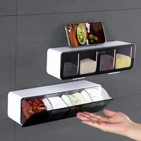 wall mounted seasoning box salt pepper spice rack standard kitchen bowl fixture set spice box storage box