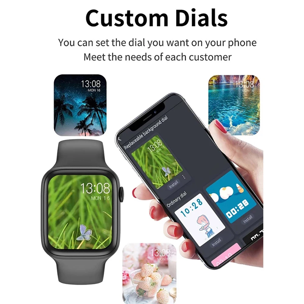 Smart Watch i8 Pro Max Sport Fitness Tracker Custom Dial Smartwatch Мужчины Женщины подарок Bluetooth вызов браслет