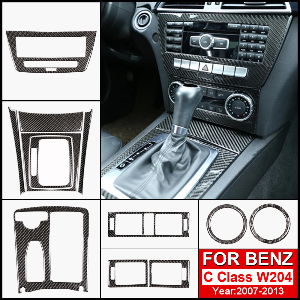 

Car Central Control CD Panels Decor Sticker Cover Trim Frame Decorative Fit For Mercedes Benz W204 2007 2008 2009 2010