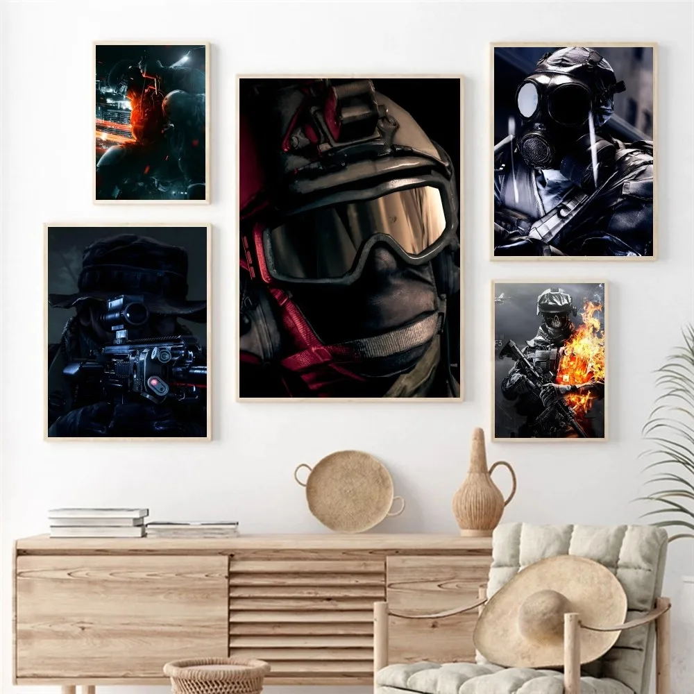 Game B-постер Battlefield бумажная печать для дома гостиной спальни входа в бар кафе