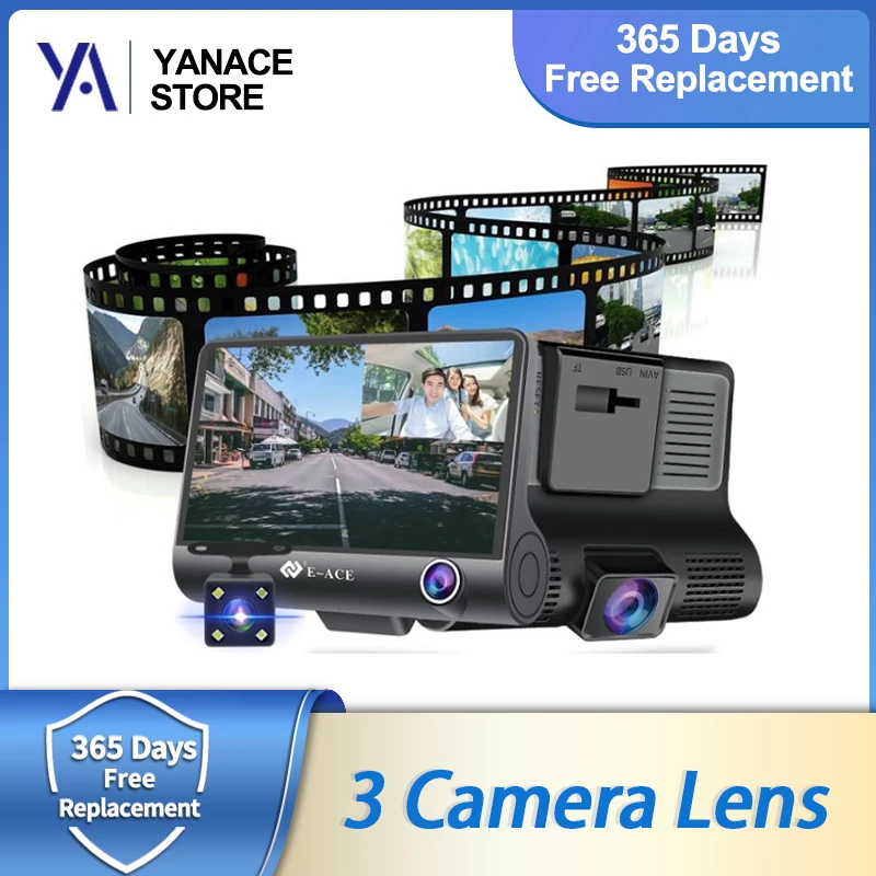 

Car DVR 10inche Recorder 3 Cameras 1080P Dashcam Car Front And Rear View Mirror Recorder Surveillance Camera 24H Parking Monitor