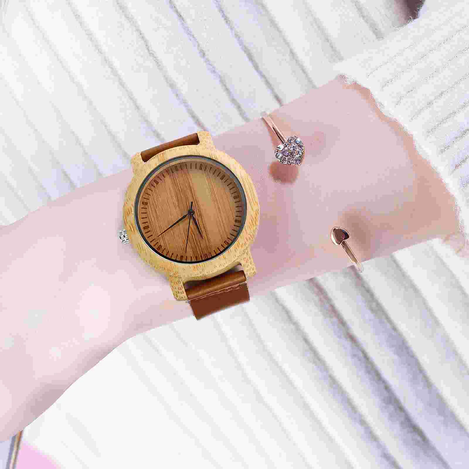 Delicate Deportivo Para Mujer Men's Watches Bamboo Quartz Movement Wristwatch Toddler for Child