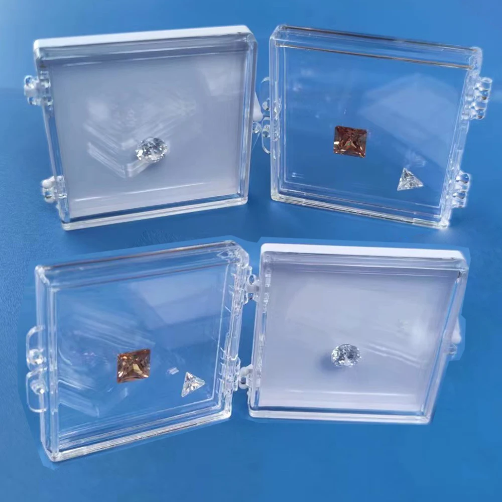 

Loose Diamond Jewelry Display Box Gems Stone Storage Organizer Sticky Rhinestone Showcase Gemstone Packaging Box Gem Gift Box