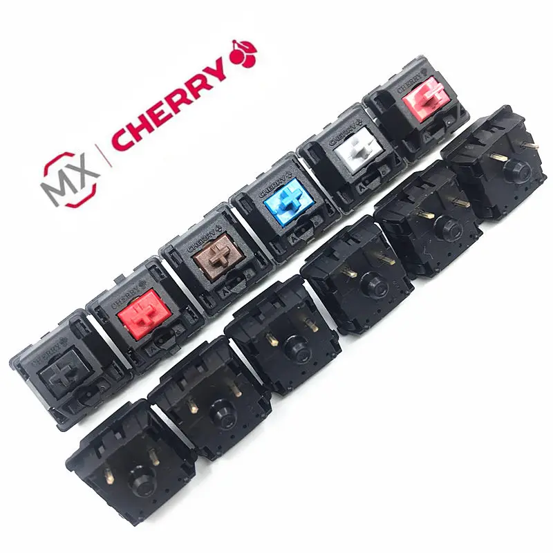 10Pcs Original Cherry MX Mechanical Keyboard Switch Silver Red Black Blue Brown Gray Axis Shaft Switch 3-pin Cherry Axis Switch