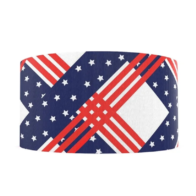 

50yards Independence Day Printed Grosgrain Ribbon Star FOE Webbing DIY Hairbows Party Decoration Crafts Gift Box Wrapping