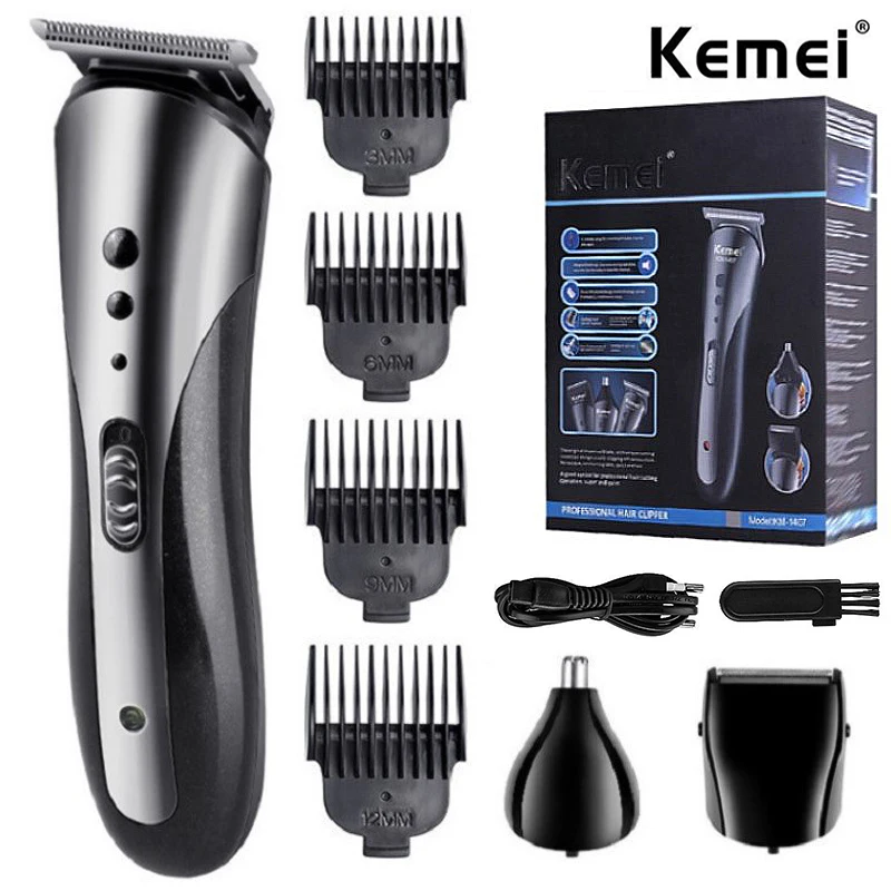 

KEMEI KM-1407 Rechargeable Electric Nose Hair Clipper Multifunctional Men Hair Trimmer Professional Electric Shaver Beard Razor