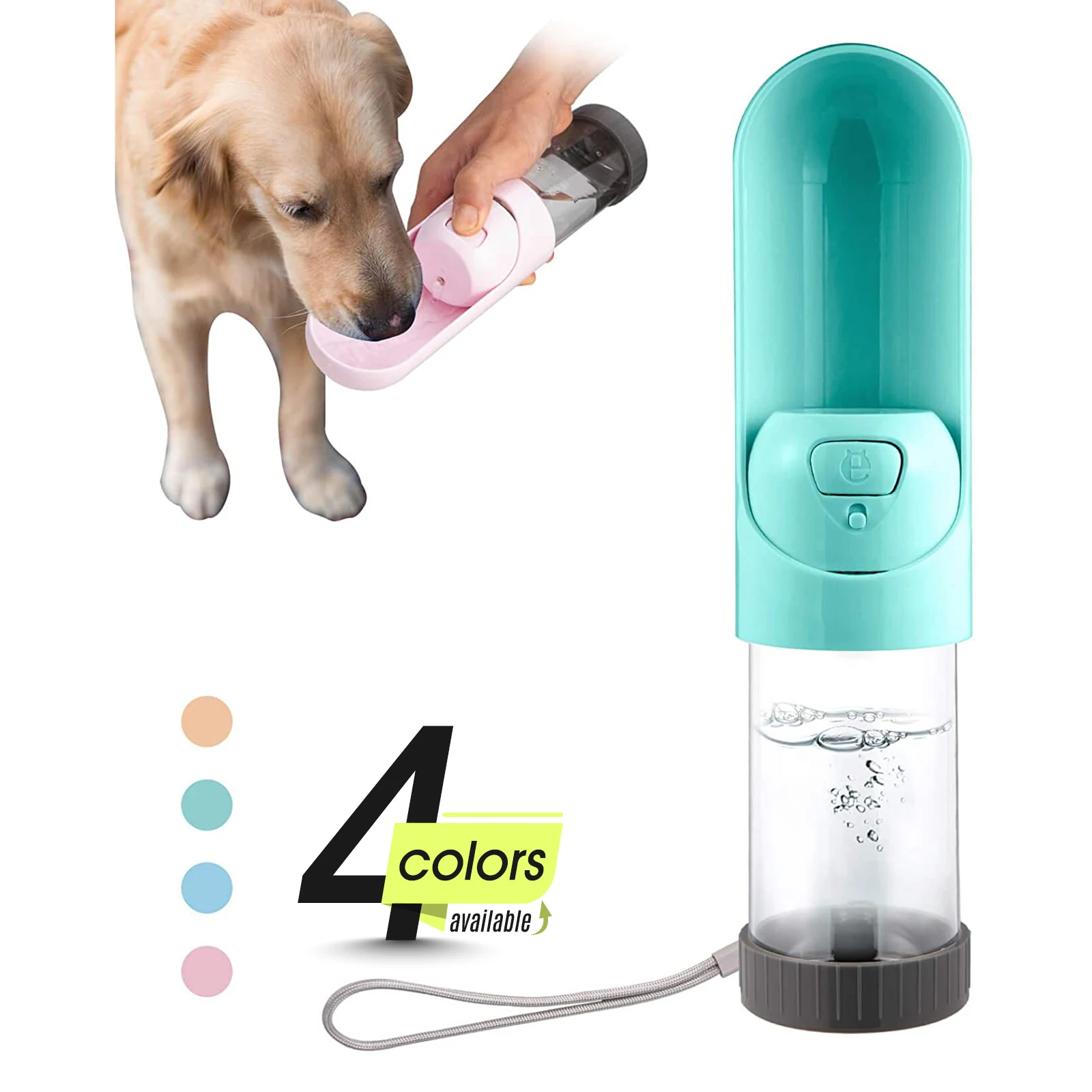 

Summer Portable Pet Dog Water Bottle 300ml Drinking Bowl for Large Dogs Water Dispenser With Drinking Feeder Outdoor Bottle