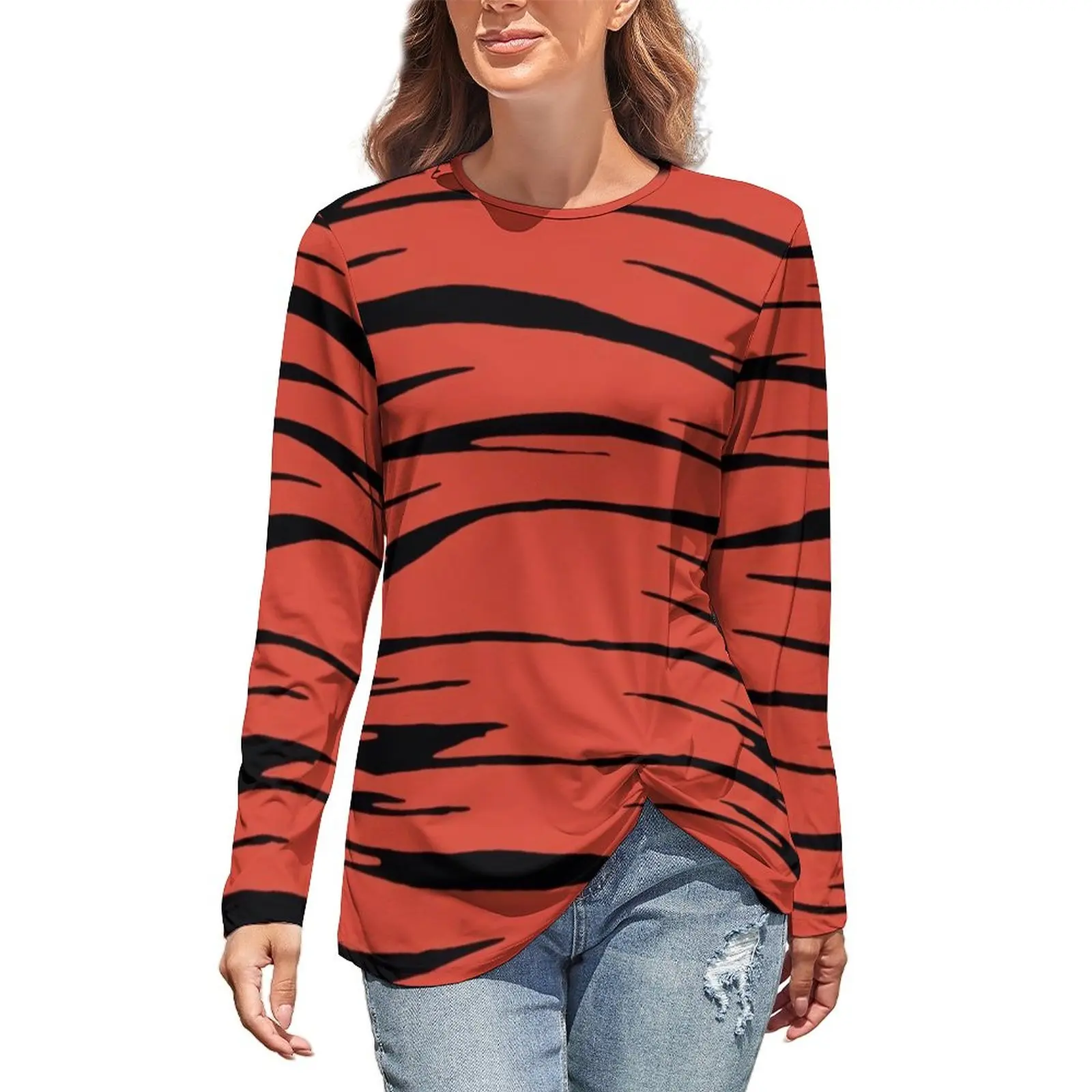 

Jojos Bizzare Adventures T-Shirts Guido Mista Tiger Elegant T Shirt Autumn Long Sleeve Streetwear Tshirt Oversize Print Top Tees