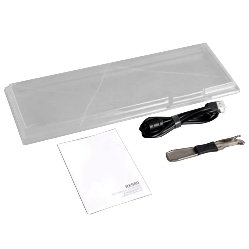

Механическая клавиатура RX980 Hot Swap RGB, запасные части для игровой клавиатуры, проводной кабель 98 клавиш, держатель вала Bluetooth 2,4G