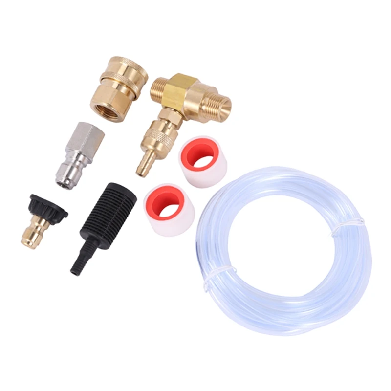 

New Pressure Washer Chemical Injector Kit Adjustable Soap Dispenser, 3/8 Inch Quick Connect, 10 Ft Siphon Hose, Come With 1 Pcs
