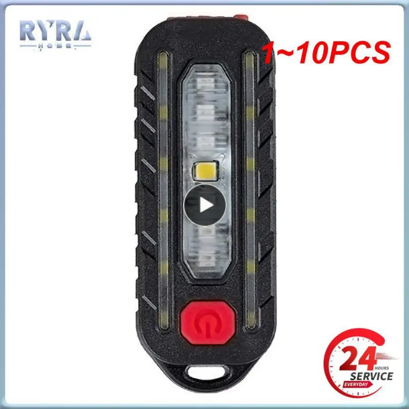 

1~10PCS Mini LED Flashlight USB Rechargeable Bike Light Portable Pocket Flashlight Keychain Lamp Bicycle Taillight Flash Warning