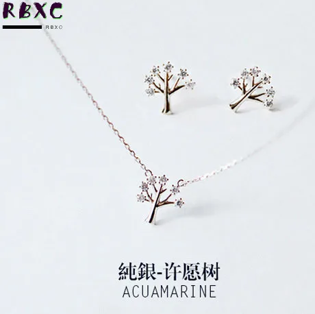 

RXBC S925 Sterling Silver Necklace women's Korean version fashion ing tree collarbone Chain Sterling Silver Jewelry
