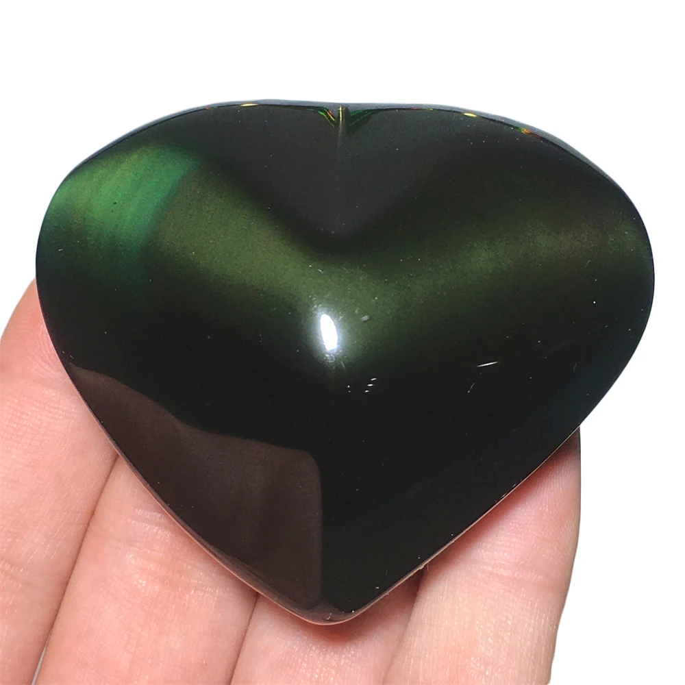 

Green Obsidian Natural Quartz Crystal Heart Craft Collection Reiki Energy Gemstone Mineral Living Room Decoration Souvenir Gift
