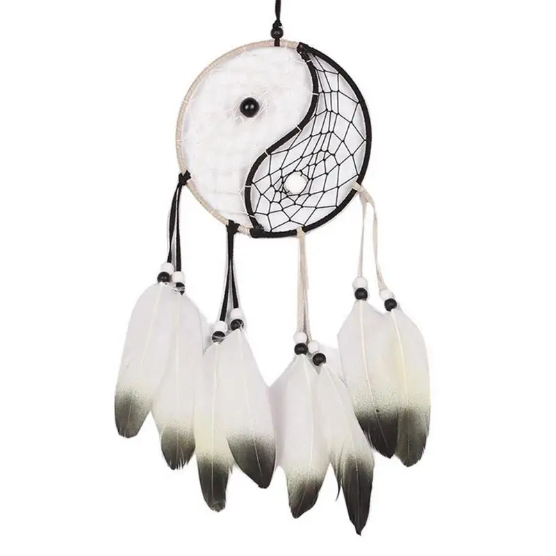 

Innovative Dream Catcher Ji Home Wall Car Accessories Hanging Room Decoration Yin Yang Feather Crafts Dreamcatcher