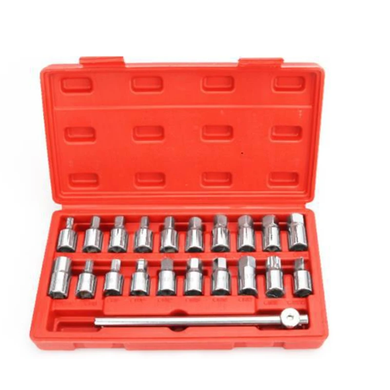 

21 Pieces Oil Drain Screw Set Oil Pan Screw Socket Wrench Nuts Driver Drill Bit