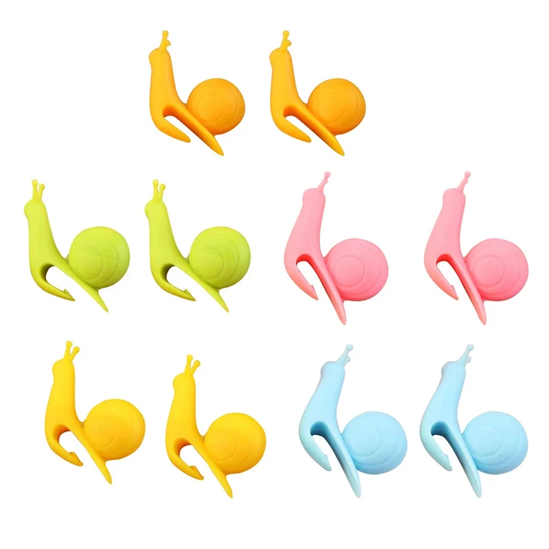 

5Pcs Cute Snails Wine Glass Labels Mug Cup Of Silicone Tea Bag Markers Drinking Label Marker Drinks Granules Hook Kitchen Tools