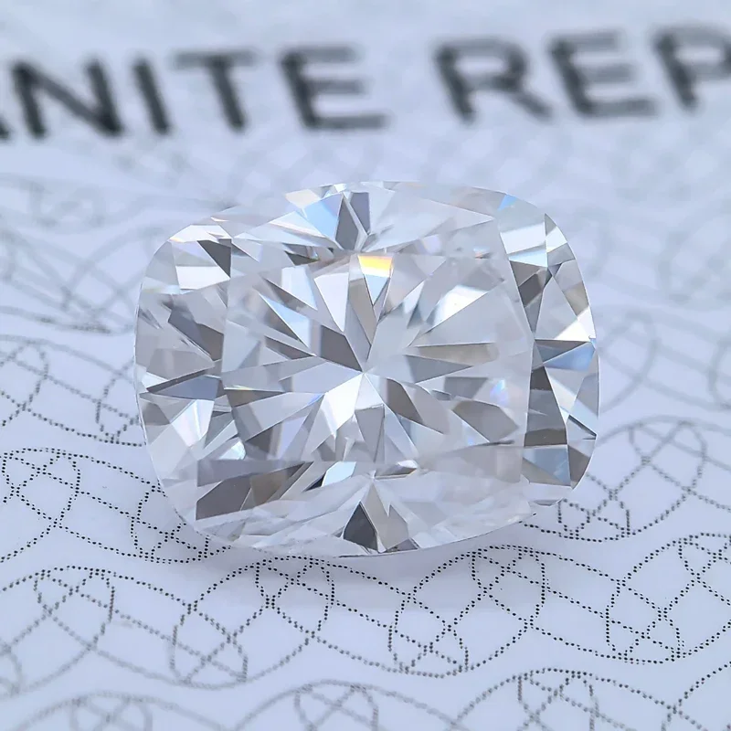 Муассанит прямоугольная подушка форма D цвет высший сорт супер белый VVS1 верхние