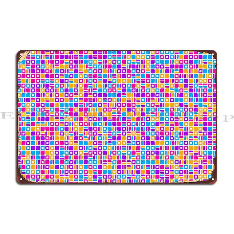 

Geometric Pattern Metal Plaque Poster Printing Wall Cave Cinema Custom Cinema Tin Sign Poster