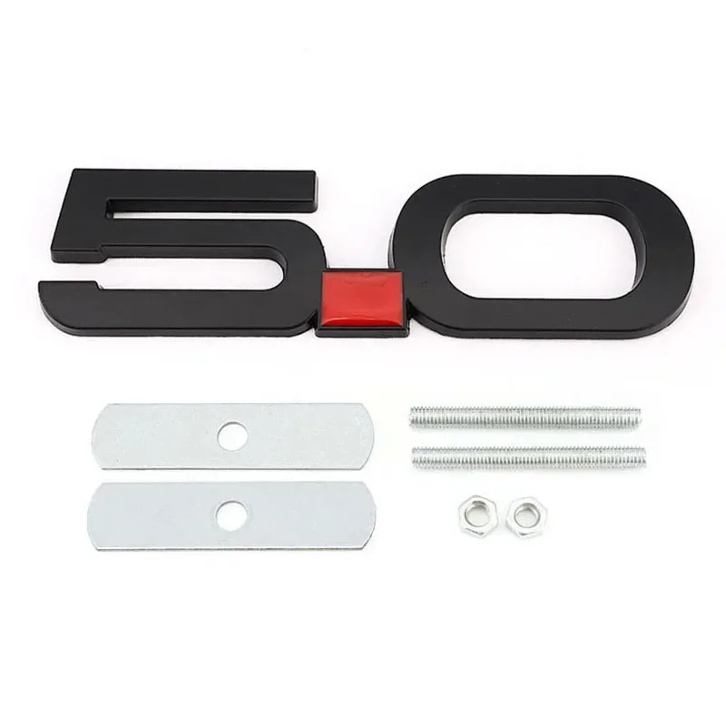 Металлический логотип 5 0 значок на переднюю решетку автомобиля наклейка