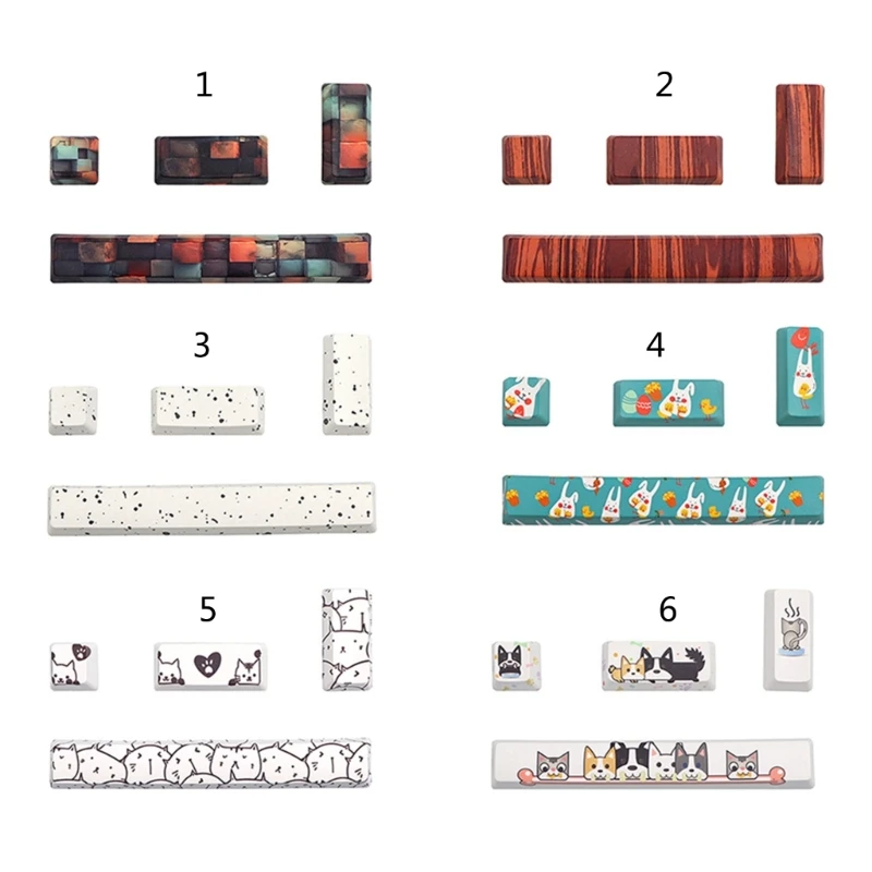 

4pcs PBT Five Sides Dye-Subbed 6.25u Spacebar Keycap Set OEM Enter