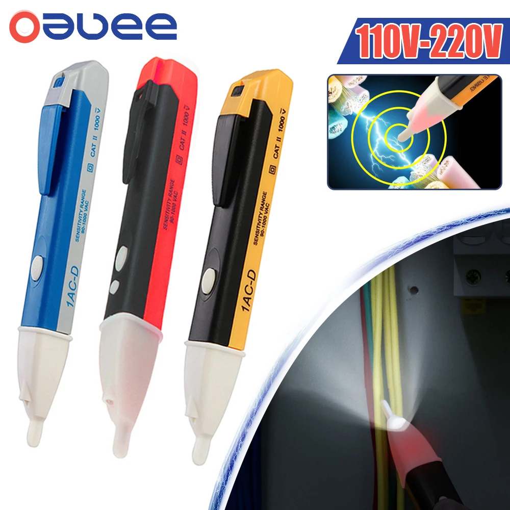 

110V 220V AC Voltmeter Voltage Probe Volt Meter Power Detector Current Tester Pen Non-Contact Socket Wall Electric Indicator