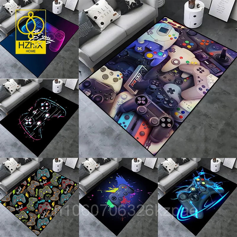 

3D Gamer Game Printed Large Area Rugs Carpet For Living Room Bedroom Controller Player Boys Gifts Home Non-Slip Home Decor Mat