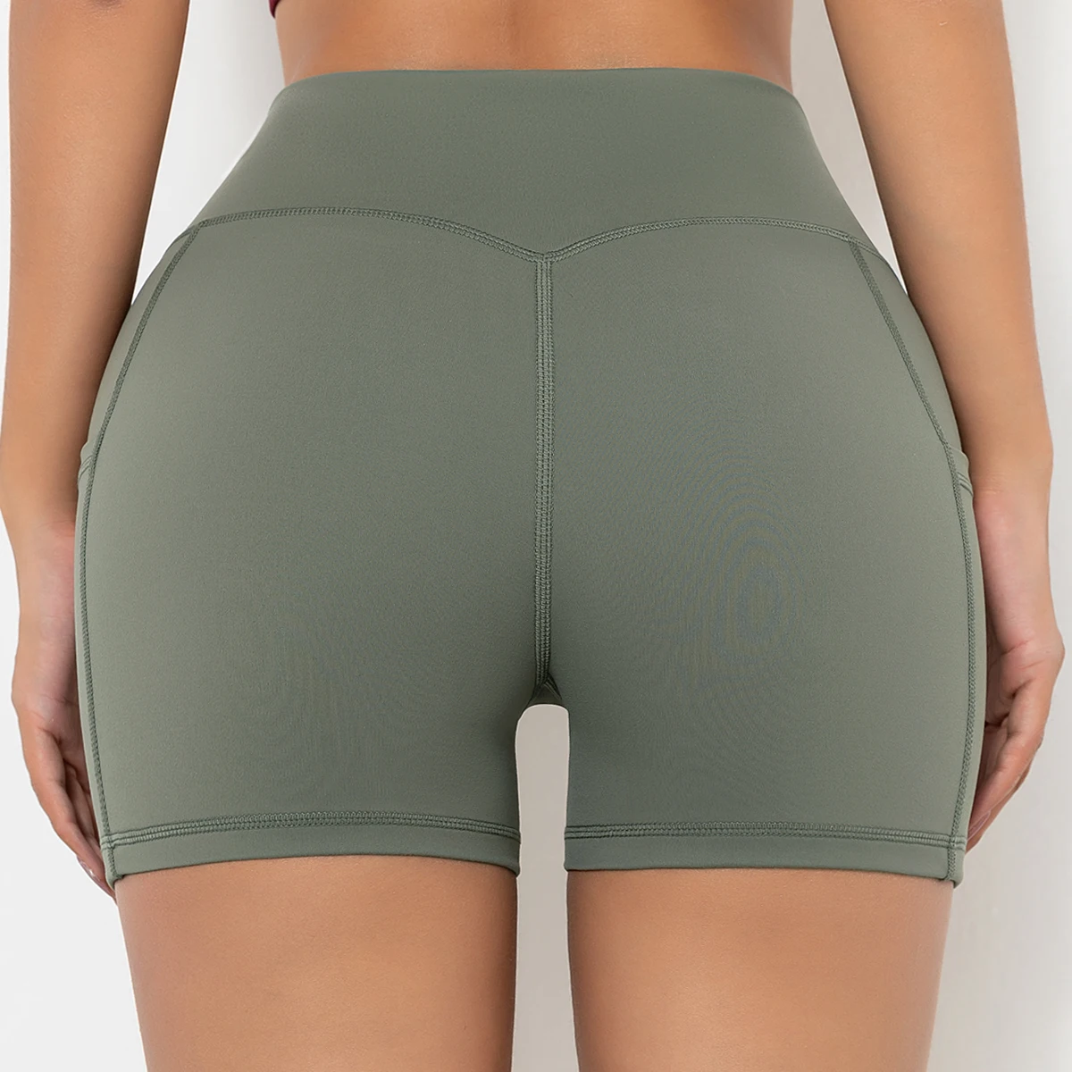 Cross Waist Sport Shorts Women With Pocket Sport Shorts Cycling Running Hips Push Up Gym Fitness Shorts Leggings Yoga Shorts