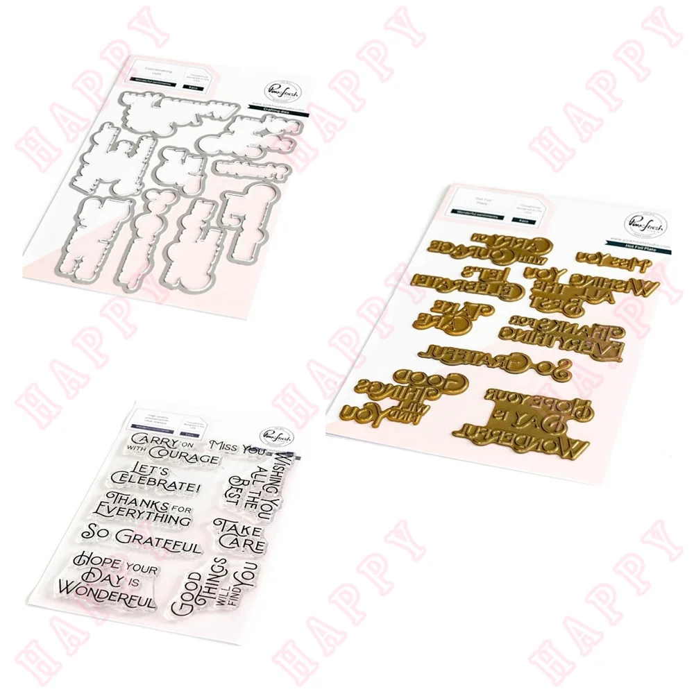 

Metal Cutting Dies Stamps Hot Foil Wonderful Sentiments Decoration For DIY Scrapbook Diary Album Paper Template Embossing Make