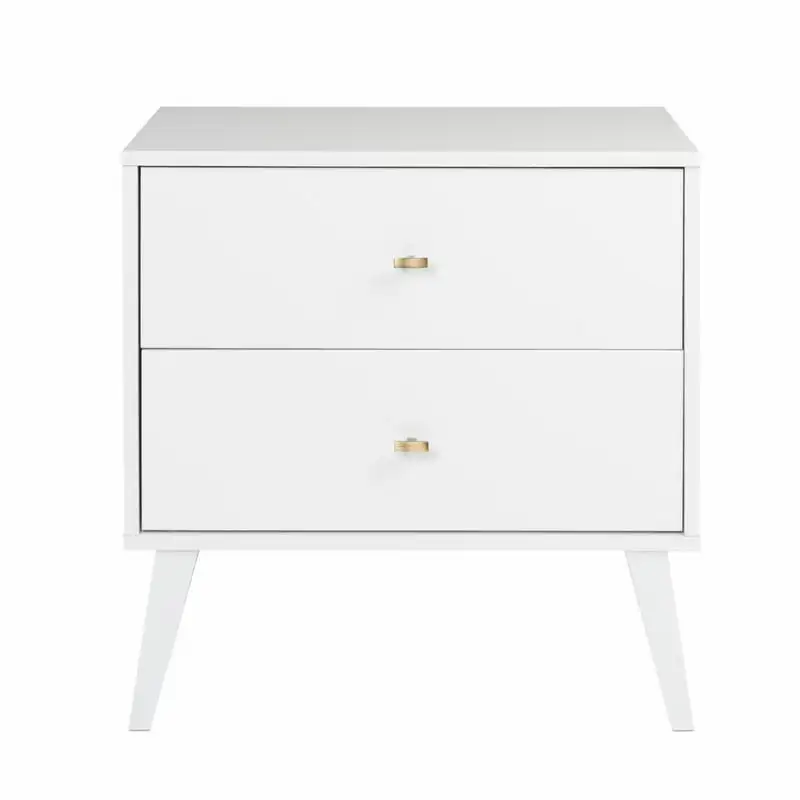 

2 Drawer Bedroom Nightstand, White Mesita de noche dormitorio Nordic table Cream bedside table End table for bedroom Mini bedsid