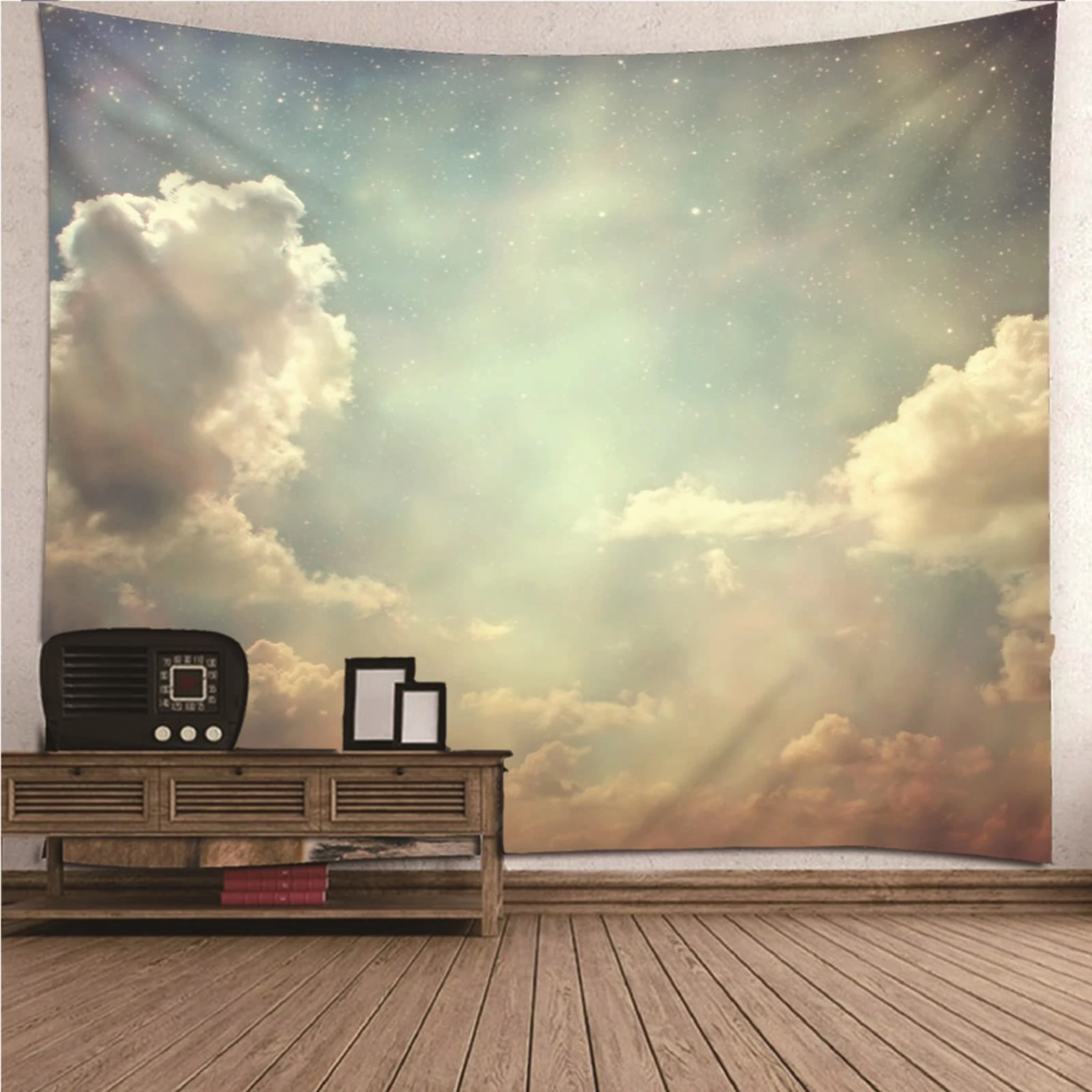 

Tapestry Wall Kit Wall Hanging Living Room natural scenery Sky White Clouds Wall Hanging Blanket Dorm Art Decor Covering