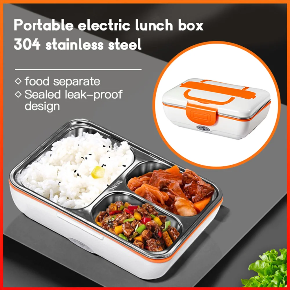 

Electric Lunch Box Portable Food Warmer Rice Container 12-24V 110V/220V Food Container Heater Dinnerware Sets For Home Car