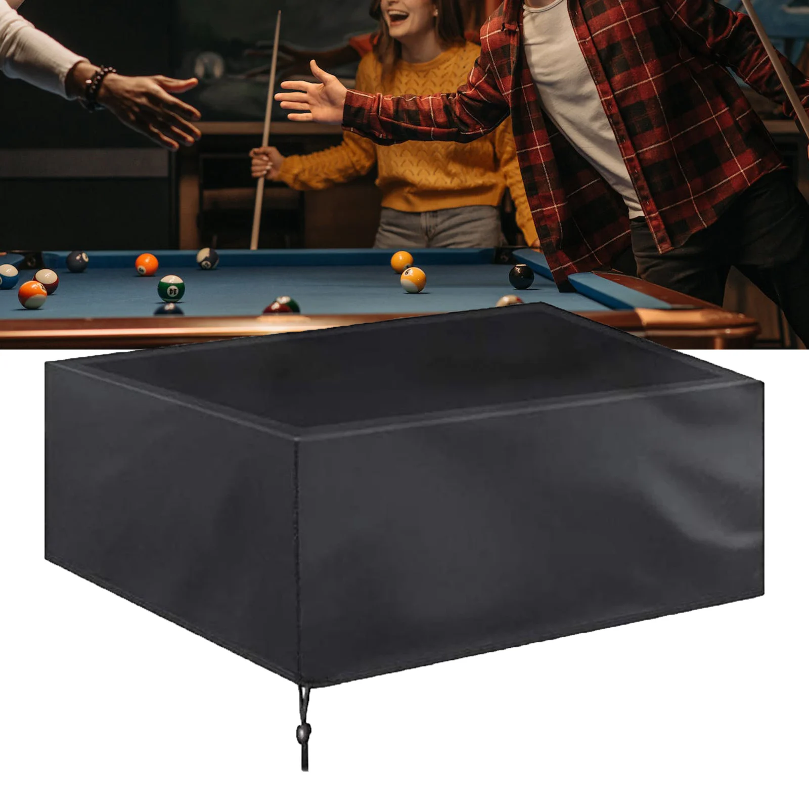 

7/8/9 Ft Billiard Table Dust Cover Waterproof Oxford Cloth Full Cover For Outdoor Billiard Pool Table Drawstring Furniture Cover