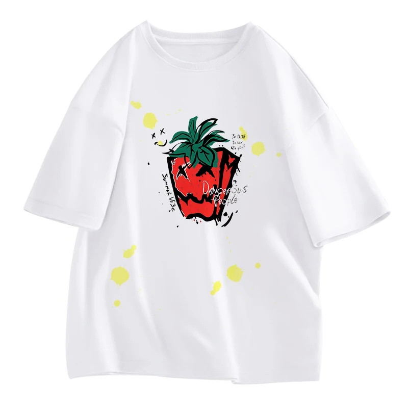 

Creative Drawing Graphic Women T Shirt Summer Cotton Ladies Short Sleeves Oversized O Neck Tops Tee Fashion Streetwear Clothing