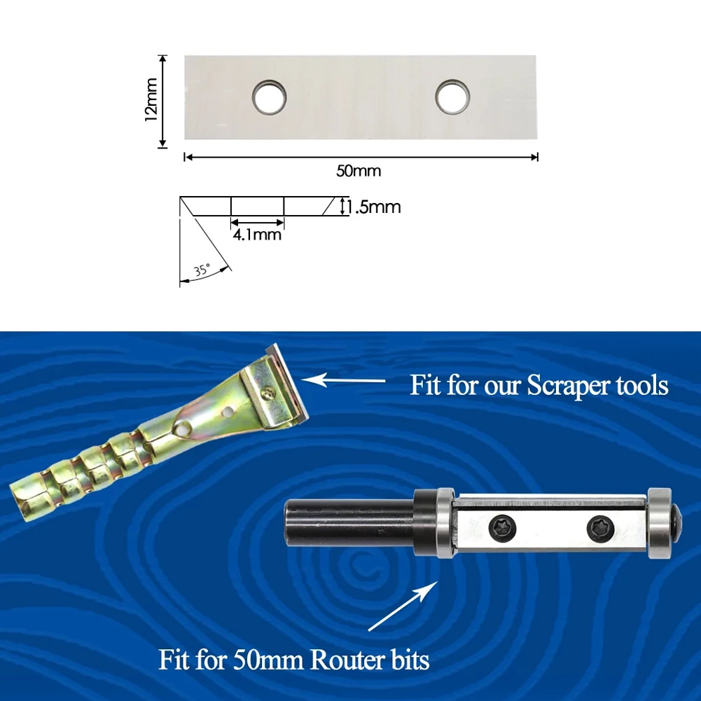 

50mm 2inch Carbide Inserts Cutter Blades Heavy Duty 35°Cutting Angle Carbide Razor Blade Paint Scraper Blade Square Inserts