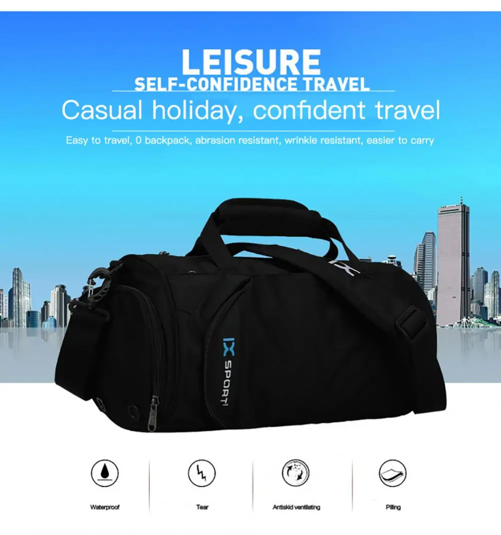 

2023 Outdoor Sports Shoulder Bag Large Capacity Short Travel Luggage Duffle Multifunctional Trendy Casual Fitness Tote Bag