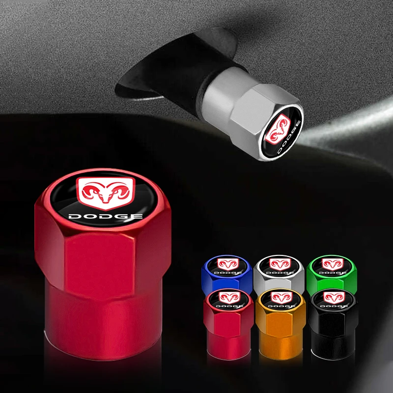 

4pcs Aluminum Hexagonal Tire Valve Cap Automobile Tire Dust Cap For Dodge Caliber Ram 1500 Caravan Charger Grand Caravan Journey