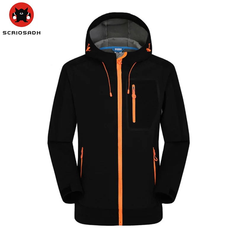 

SCRIOSADH Men's Jacket Outdoor Soft shell Waterproof Windbreaker 2022 Autumn Winter Hiking Camping Sporting Tactical Clothing