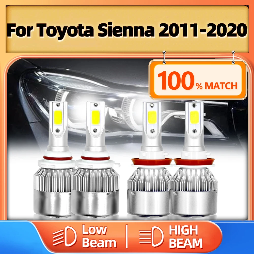 

СВЕТОДИОДНЫЕ Лампы Canbus для фар 6000 лм, автомобильные лампы 12 В, 2011 K, турбо Автомобильные фары для Toyota Sienna 2016-2015, 2017, 2018, 2019, 2020