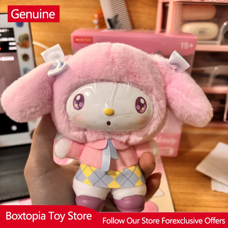 Фото Новая оригинальная серия Sanrio Kuromi & My Melody: подвеска с подвижной сценой и резиновым покрытием, аниме-фигурка, украшение для рабочего стола, милый подарок №5
