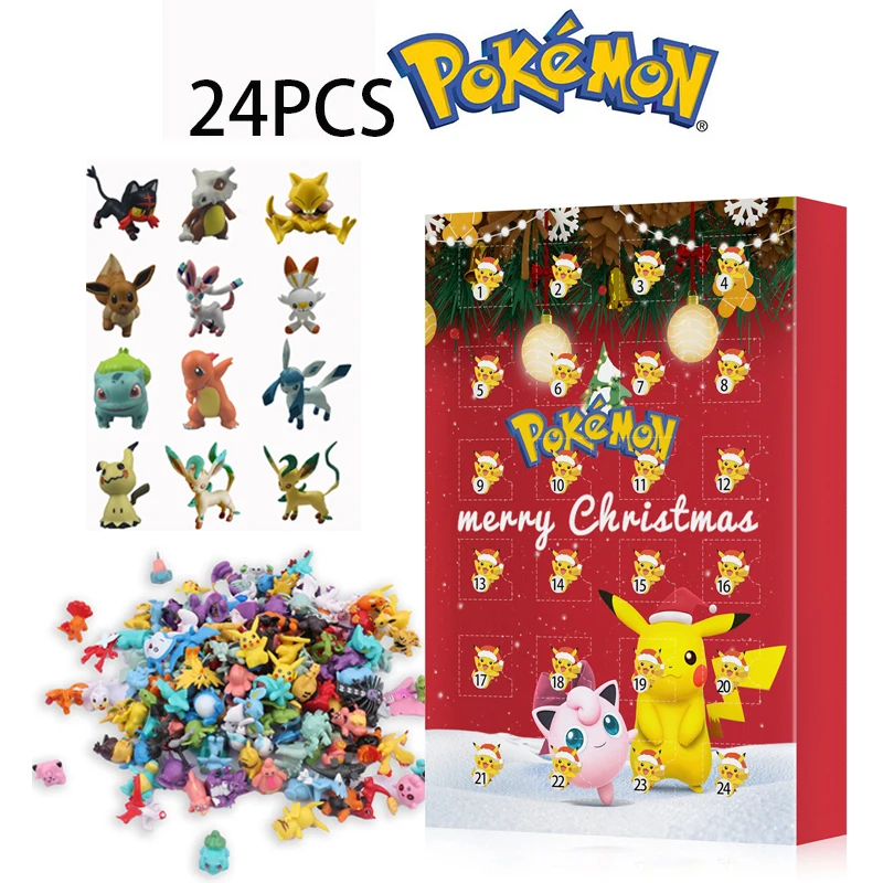

Pokemon Christmas Advent Calendar blind box Gifts box Action Figure Mini Figures Model Toy Pikachu Collect Dolls Birthday Gifts