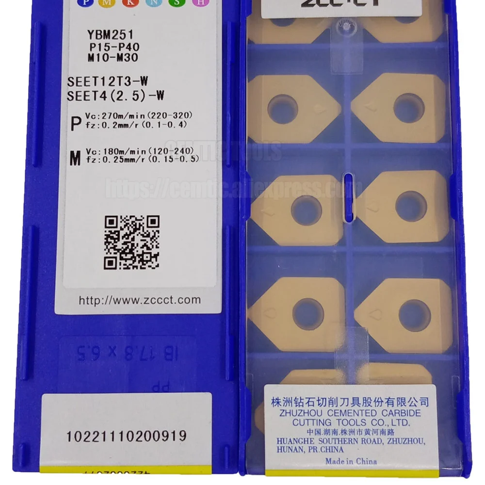 SEET 12T3 ZCC TungsTen Пластина для фрезы YBM251 YBG202 YBD152 YD201 YNG151C YBG205 YNG151 SEET12T3-W ПРОЦЕССУВАНИЕ: