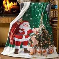throw blanket red sherpa blanket fashion throw blanket adult new year gift christmas travel party decoration quilt